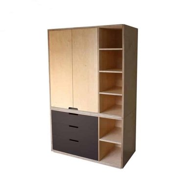 ROPERO HOGARYSPACIOS MINIMALISTA DOO 2 PUERTAS 3 CAJONES PALO ROSA