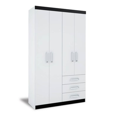 ROPERO HOGARYSPACIOS MINIMALISTA TRISKA 3 PUERTAS 3 CAJONES BLANCO