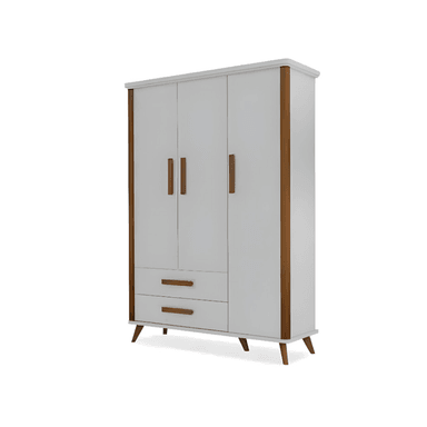 ROPERO HOGARYSPACIOS VINTAGE STELLA 3 PUERTAS 2 CAJONES BLANCO