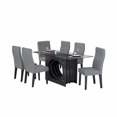 COMEDOR HOGARYSPACIOS GLAMOROSO 6 SILLAS AZUL EMILY