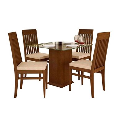 COMEDOR HOGARYSPACIOS URBANO 4 SILLAS ALMENDRA ORLANDO