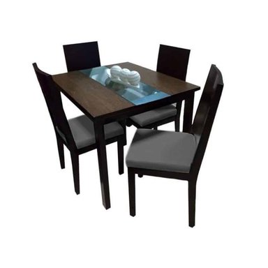 COMEDOR HOGARYSPACIOS CLASICO 4 SILLAS GRIS LIF