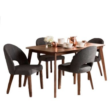 COMEDOR HOGARYSPACIOS 4 SILLAS NOGAL ZULEMA