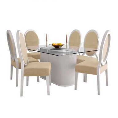 COMEDOR HOGARYSPACIOS MODERNO 6 SILLAS BLANCO BESAN
