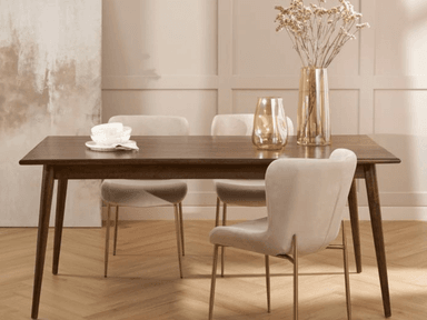 COMEDOR HOGARYSPACIOS MODERNO 4 SILLAS BEIGE LIA