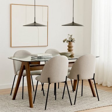 HYS COMEDOR + 4 SILLAS BETH BEIGE