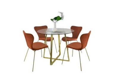 COMEDOR HOGARYSPACIOS NORDICO 4 SILLAS NARANJA LARA