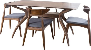 COMEDOR HOGARYSPACIOS 4 SILLAS MARRÓN CLARO LUPE