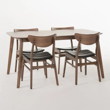 COMEDOR HOGARYSPACIOS NORDICO 4 SILLAS NEGRO MIGUEL