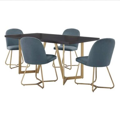 COMEDOR HOGARYSPACIOS MODERNO 4 SILLAS AZUL ZAFIRO MONROE