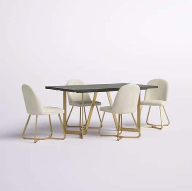 COMEDOR HOGARYSPACIOS MODERNO 4 SILLAS BEIGE MONROE