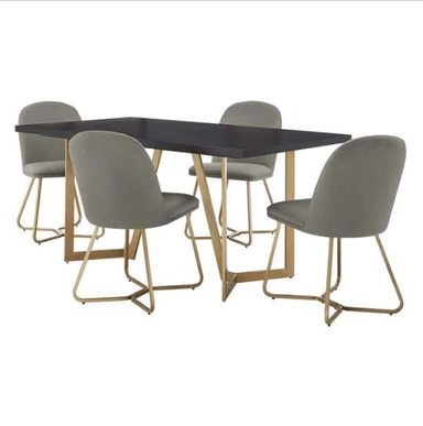 COMEDOR HOGARYSPACIOS MODERNO 4 SILLAS GRIS OSCURO MONROE