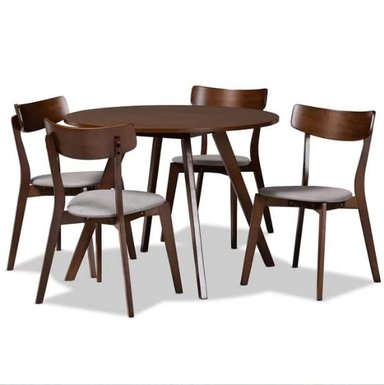 COMEDOR HOGARYSPACIOS NORDICO 4 SILLAS GRIS OSCURO NAIBETH