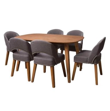 COMEDOR HOGARYSPACIOS NORDICO 4 SILLAS GRIS CLARO SAITH