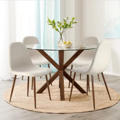 COMEDOR HOGARYSPACIOS MODERNO 4 SILLAS BEIGE STHEF