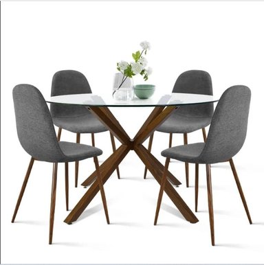 COMEDOR HOGARYSPACIOS MODERNO 4 SILLAS GRIS OSCURO STHEF