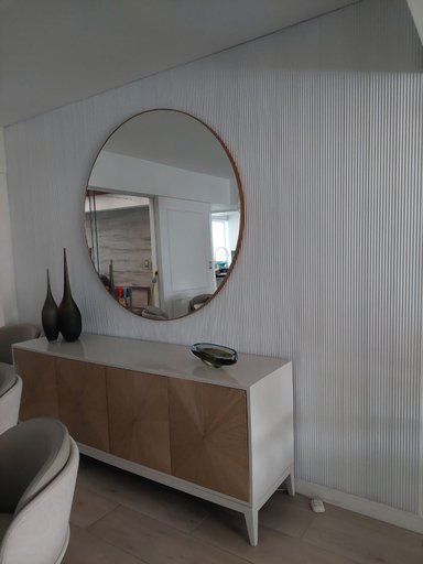 ESPEJO DECONFORT REDONDO MARCO DE HIERRO DORADO 100 MTS DIAMETRO