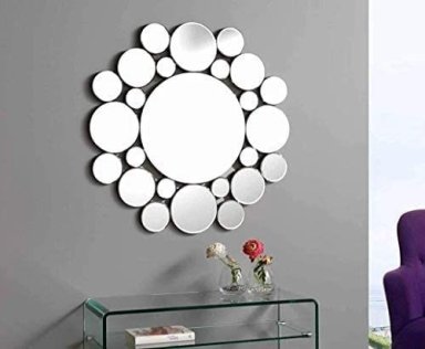 ESPEJOS DECONFORT REDONDOS NATURAL RÚSTICO BISELADOS 25 PIEZAS