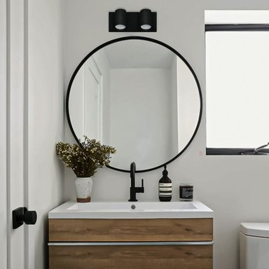 ESPEJO DECONFORT REDONDO NEGRO 80 CM CON MARCO