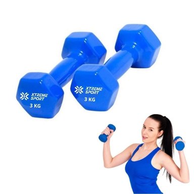MANCUERNAS XTREME SPORT PESAS DE 3KG VINIL AZUL