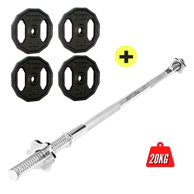BARRA XTREME SPORT RECTA +20KG DISCOS COMBO