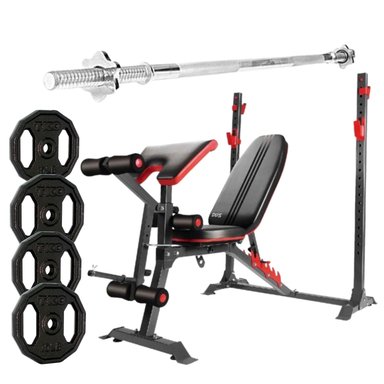 BANCA XTREME SPORT IRON GYM EJERCICIOS MULTITRAINER + BARRA + DISCO