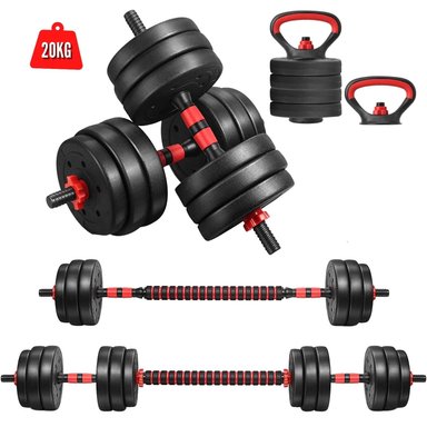 MANCUERNAS XTREME SPORT CONVERTIBLES 5 EN 1 20KG SET PESAS
