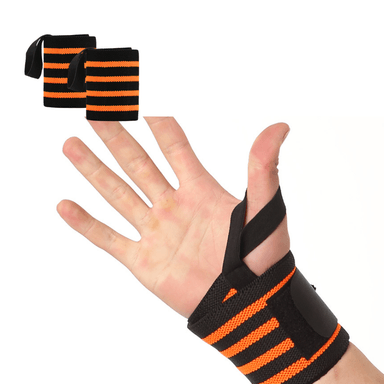 MUÑEQUERAS XTREME SPORT NARANJA POTENCIA WRAPS VENDAS LEVANTAMIENTO