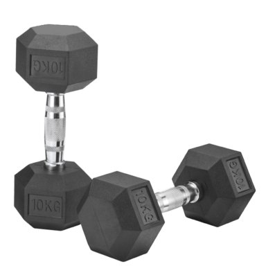 MANCUERNAS XTREME SPORT HEXAGONALES DE CAUCHO DE 10 KG X 2