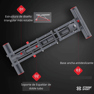 BANCO PESAS XTREME SPORT LIBRE AJUSTABLE INCLINACIÓN PLANA NEGRO - 3