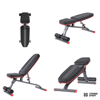 BANCO PESAS XTREME SPORT LIBRE AJUSTABLE INCLINACIÓN PLANA NEGRO - 4