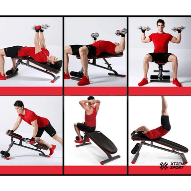 BANCO PESAS XTREME SPORT LIBRE AJUSTABLE INCLINACIÓN PLANA NEGRO - 6