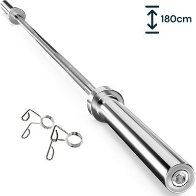 BARRA OLIMPICA XTREME SPORT ACERO RECTA 180 CM + SEGUROS