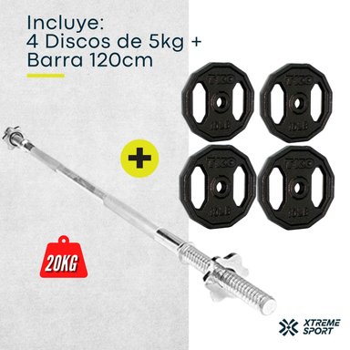 BANCA XTREME SPORT PESAS LIBRE AJUSTABLE + 20 KG DISCOS - 2