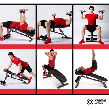 BANCA XTREME SPORT PESAS LIBRE AJUSTABLE + 20 KG DISCOS - 4