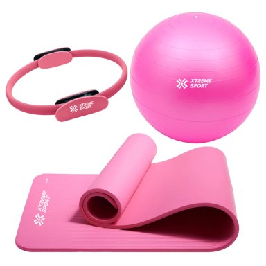SET XTREME SPORT MAT YOGA 15MM + PELOTA YOGA 65CM + ARO PILATES