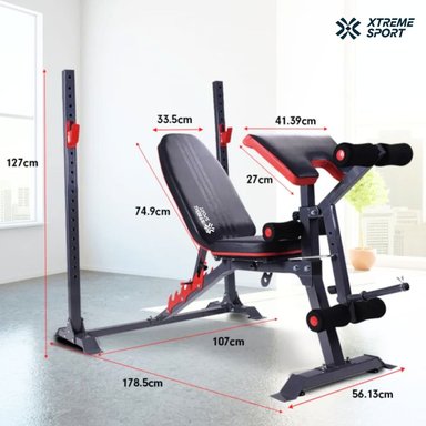 COMBO OLIMPICO BANCA MULTITRAINER IRON BARRA DISCO - 5