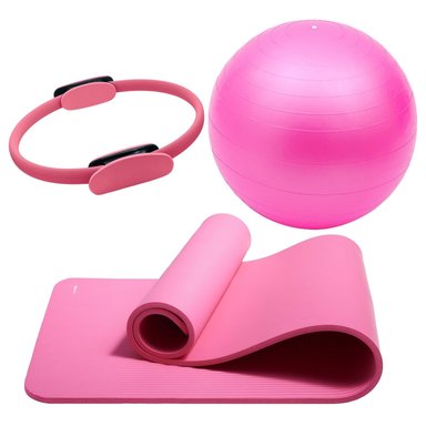 SET MAT DE YOGA 10MM + PELOTA DE YOGA 65 CM + ARO DE PILATES