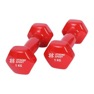 MANCUERNAS XTREME SPORT PESAS DE 1 KG FITNESS DE VINIL X2
