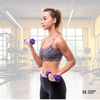 MANCUERNAS XTREME SPORT PESAS DE 5KG FITNESS MORADO X2 - 3