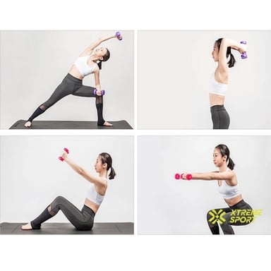 MANCUERNAS XTREME SPORT PESAS DE 5KG FITNESS MORADO X2 - 4