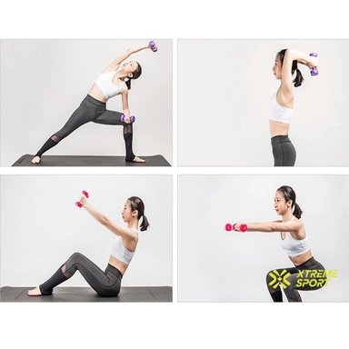 MANCUERNAS XTREME SPORT PESAS DE 2KG FITNESS ROJO X2 - 4