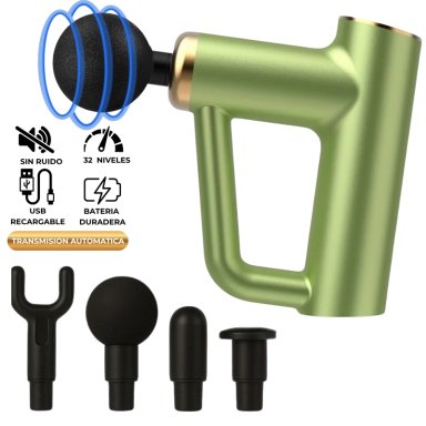 PISTOLA MASAJEADOR   PROFUNDO POWERFUL THERAPY 32 VELOCIDADES VERDE