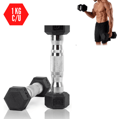 MANCUERNAS HEXAGONALES 1 KG PESAS DE GOMA X2