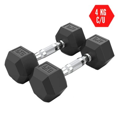 MANCUERNA HEXAGONAL 4 KG CROMADA DE CAUCHO X2