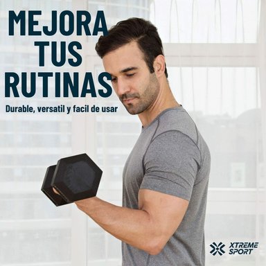 MANCUERNA HEXAGONAL 4 KG CROMADA DE CAUCHO X2 - 4