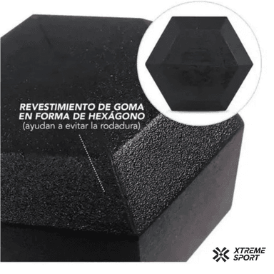 MANCUERNA PESA HEXAGONAL DE 17.5 KG ERGONÓMICA X2 - 2