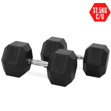 MANCUERNA PESA HEXAGONAL DE 37.5 KG ERGONÓMICA X2