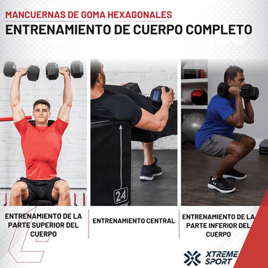 MANCUERNA PESA HEXAGONAL DE 37.5 KG ERGONÓMICA X2 - 5