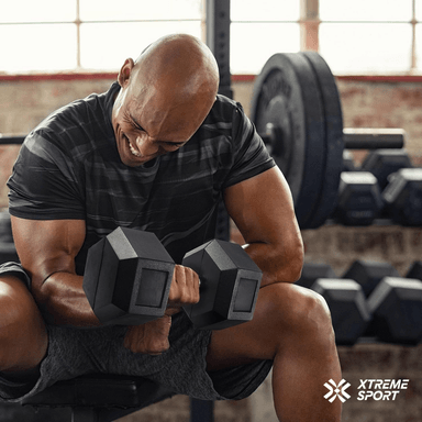 MANCUERNA PESA HEXAGONAL DE 37.5 KG ERGONÓMICA X2 - 6
